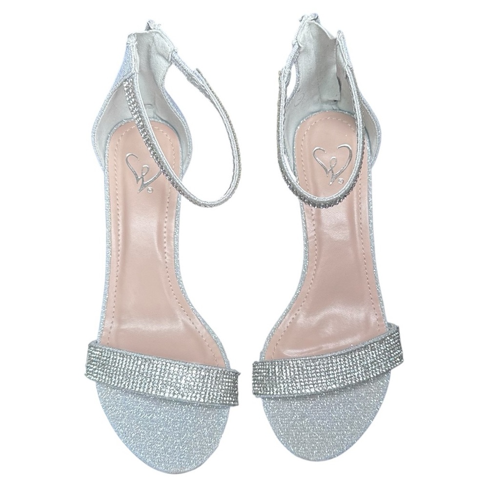 Windsor Silver Block Heels Sz: 7